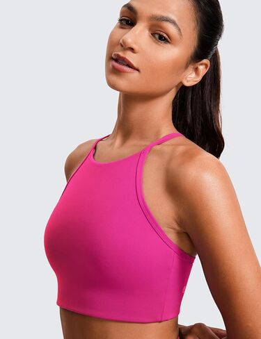 حمالة صدر رياضية للسيدات من CRZ YOGA Butterluxe برقبة عالية وظهر على شكل حرف Y - حمالة صدر مبطنة بظهر راسيرباك وحزام رفيع للتمرين واليوجا in Kuwait