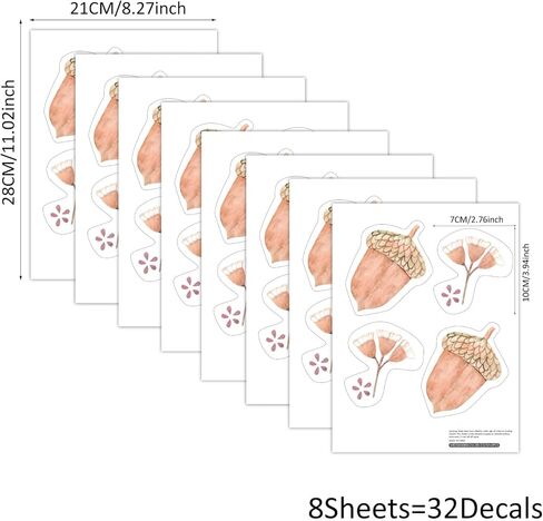 32 PCS Modern Farm Animals Wall Decals Peel and Stick, PVC Watercolor Nursery Wall Sticker, Goose Wall Art Decor Decal for Kids Bedroom Playroom Living Room Baby Room Classroom Decor in Kuwait