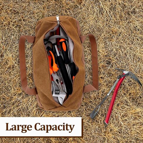 Tent Stakes Bag, Tent Stake Bag-Double Layer Thickened, Double Layer Tent Pole Pegs Storage Bag, Camping Tool Storage Bag, Tent Pole Pegs Bag, Tool Bags for Men Canvas Tool Storage Kit Bag with Zipper in Saudi Arabia