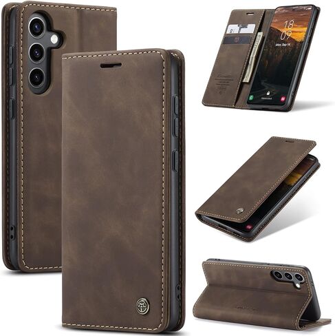 for Samsung Galaxy S24 FE, Flip Fold Leather Wallet Case with Credit Card Slot and Kickstand Magnetic Closure Protective Cover for Galaxy S24 FE (Teal) in Saudi Arabia