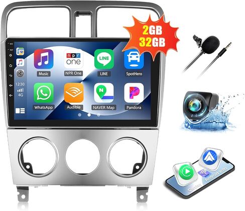 2G+32G Car Radio for Subaru Forester 2002-2008 with Wireless CarPlay Android Auto 9" Touchscreen Head Unit Android 13 Car Stereo with AHD Backup Camera GPS Navigation Bluetooth FM WiFi in Saudi Arabia