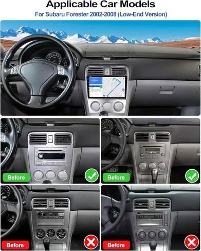 2G+32G Car Radio for Subaru Forester 2002-2008 with Wireless CarPlay Android Auto 9" Touchscreen Head Unit Android 13 Car Stereo with AHD Backup Camera GPS Navigation Bluetooth FM WiFi in Saudi Arabia
