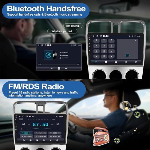 2G+32G Car Radio for Subaru Forester 2002-2008 with Wireless CarPlay Android Auto 9" Touchscreen Head Unit Android 13 Car Stereo with AHD Backup Camera GPS Navigation Bluetooth FM WiFi in Saudi Arabia