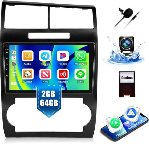 2G + 64G لعام 2006 2007 دودج تشارجر ماغنوم راديو السيارة ستيريو مع CarPlay اللاسلكي Android Auto 9 بوصة تعمل باللمس راديو Android 13 ستيريو السيارة مع بلوتوث WiFi FM GPS وحدة رأس الكاميرا الاحتياطية in Saudi Arabia