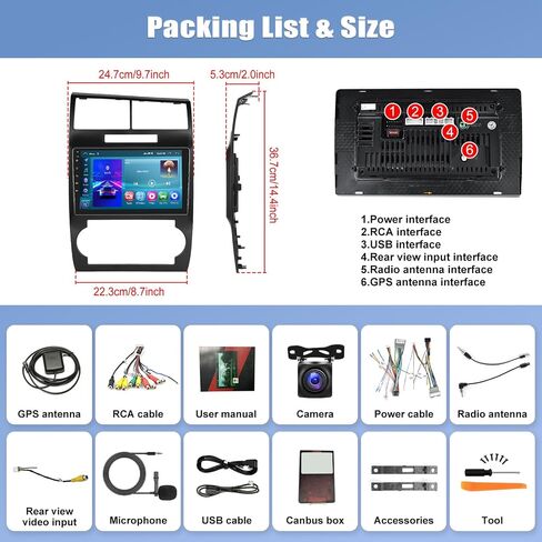 2G + 64G لعام 2006 2007 دودج تشارجر ماغنوم راديو السيارة ستيريو مع CarPlay اللاسلكي Android Auto 9 بوصة تعمل باللمس راديو Android 13 ستيريو السيارة مع بلوتوث WiFi FM GPS وحدة رأس الكاميرا الاحتياطية in Saudi Arabia