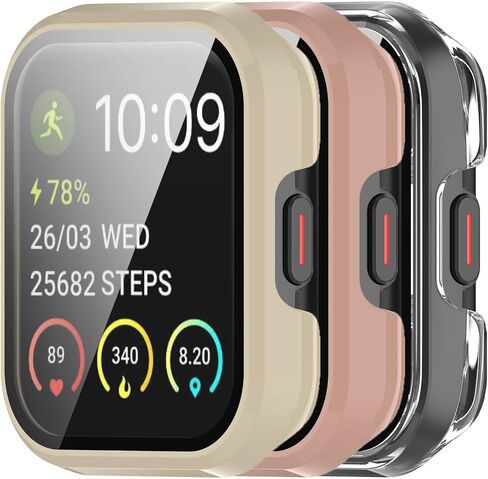 Screen Protector Case Compatible with SKG V7 Smartwatch Case, Ultra-Thin Bumper Full Coverage Protective Screen Bumper Case for SKG V7 Pro Accessories (Black+Blue+Green) in Saudi Arabia