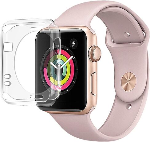 حافظة لساعة Apple مقاس 38 ملم، حافظة iWatch رفيعة وناعمة من مادة TPU، غطاء حماية شفاف مقاوم للصدمات بديل لساعة Apple Series 3 Series 2، شفاف كريستالي in Saudi Arabia