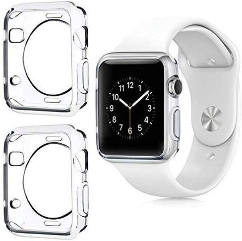 حافظة لساعة Apple مقاس 38 ملم، حافظة iWatch رفيعة وناعمة من مادة TPU، غطاء حماية شفاف مقاوم للصدمات بديل لساعة Apple Series 3 Series 2، شفاف كريستالي in Saudi Arabia
