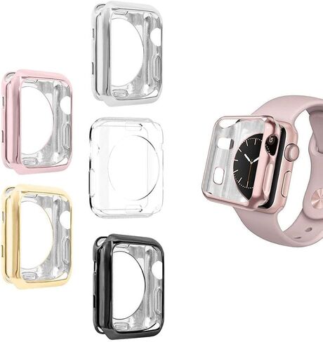 حافظة لساعة Apple مقاس 38 ملم، حافظة iWatch رفيعة وناعمة من مادة TPU، غطاء حماية شفاف مقاوم للصدمات بديل لساعة Apple Series 3 Series 2، شفاف كريستالي in Saudi Arabia