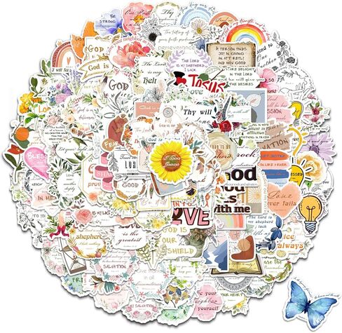 120pcs Christian Stickers, Bible Verse Stickers, Religious Jesus Stickers, Christian Gifts for Women Kids, Motivational Aesthetic Stickers, Inspirational Stickers Bulk, Bible journaling Supplies in Saudi Arabia