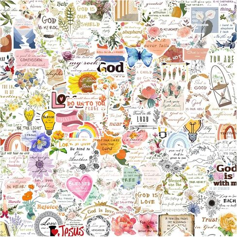 120pcs Christian Stickers, Bible Verse Stickers, Religious Jesus Stickers, Christian Gifts for Women Kids, Motivational Aesthetic Stickers, Inspirational Stickers Bulk, Bible journaling Supplies in Saudi Arabia