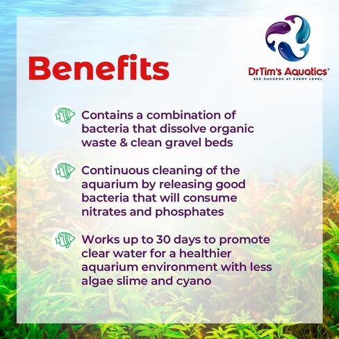 جل مخلفات المياه العذبة من دكتورتيم - منظف طبيعي لأحواض السلاحف - محلول إذابة وتنظيف نفايات الحمأة العضوية، عبوة واحدة متوسطة الحجم 50 جالونًا in Kuwait