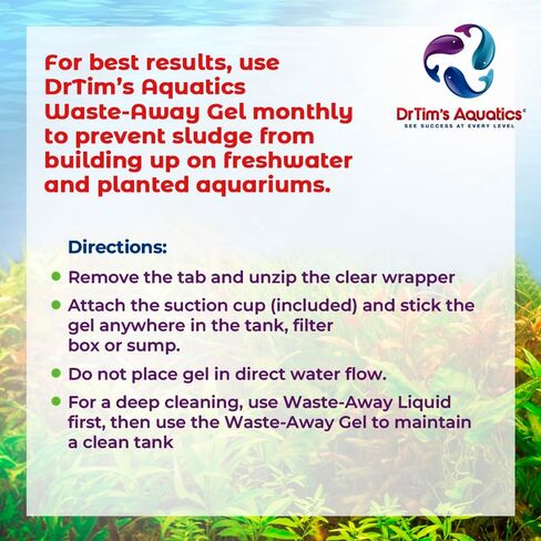 جل مخلفات المياه العذبة من دكتورتيم - منظف طبيعي لأحواض السلاحف - محلول إذابة وتنظيف نفايات الحمأة العضوية، عبوة واحدة متوسطة الحجم 50 جالونًا in Kuwait