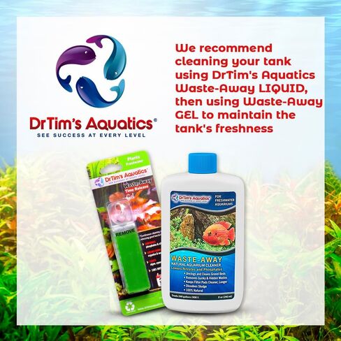 جل مخلفات المياه العذبة من دكتورتيم - منظف طبيعي لأحواض السلاحف - محلول إذابة وتنظيف نفايات الحمأة العضوية، عبوة واحدة متوسطة الحجم 50 جالونًا in Kuwait