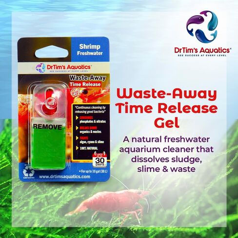 DrTim's Aquatics Freshwater Waste-Away Time Release Leave-in Gel–Natural Cleaner for Turtle Aquariums - Solution Dissolving & Cleaning Organic Sludge Waste Medium Single Pack Treats 50 gal in Kuwait