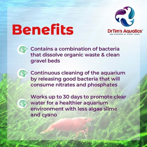 DrTim's Aquatics Freshwater Waste-Away Time Release Leave-in Gel–Natural Cleaner for Turtle Aquariums - Solution Dissolving & Cleaning Organic Sludge Waste Medium Single Pack Treats 50 gal in Kuwait
