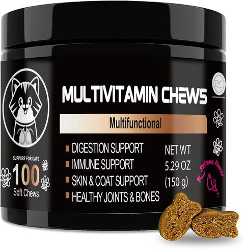Cat Supplements - Lysine for Cats - Cat Supplements & Vitamins- Cat Immune Support, Digestive Support - Sneezing Relief - Lysine Cat Treats - Cat Vitamins for Indoor Cats - Cat Health Supplies in Saudi Arabia