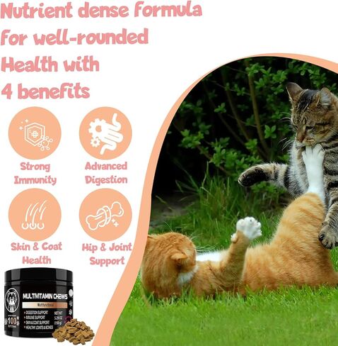Cat Supplements - Lysine for Cats - Cat Supplements & Vitamins- Cat Immune Support, Digestive Support - Sneezing Relief - Lysine Cat Treats - Cat Vitamins for Indoor Cats - Cat Health Supplies in Saudi Arabia