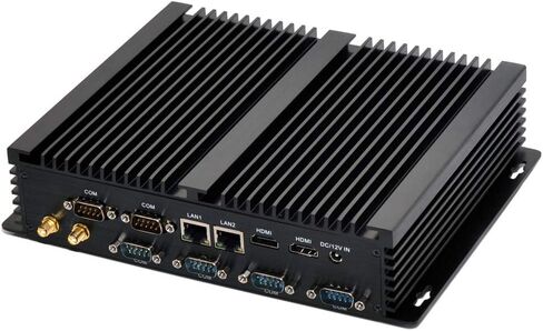 Fanless Mini Desktop Computer PC W-11 Pro, Intel i5 4th Gen. 1.6GHz-2.6GHz CPU, 8GB RAM 256GB SSD, 6xCOM RS232 4xUSB 3.0 2xNICs 2xHD Metal Case in Saudi Arabia