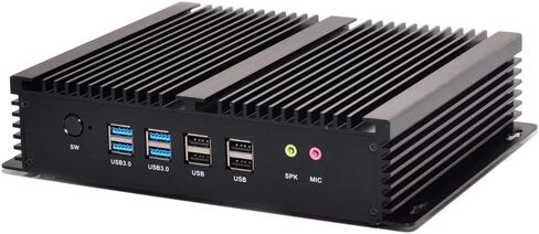 Fanless Mini Desktop Computer PC W-11 Pro, Intel i5 4th Gen. 1.6GHz-2.6GHz CPU, 8GB RAM 256GB SSD, 6xCOM RS232 4xUSB 3.0 2xNICs 2xHD Metal Case in Saudi Arabia