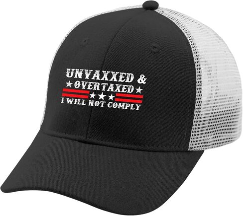 Unvaxxed and Overtaxed I Will Not Comply Hat Men Funny Baseball Hats Funny Gifts for Men in Saudi Arabia