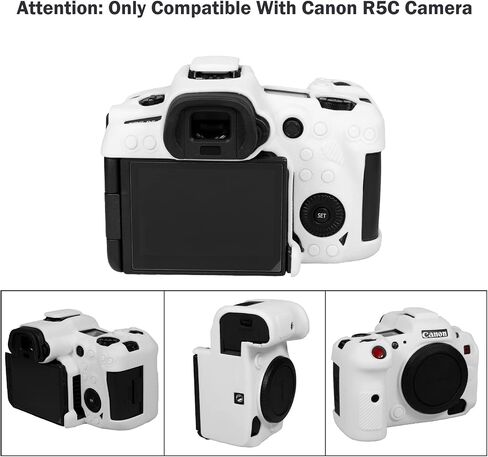 Easy Hood Camera Case for Canon EOS R5C Mirrorless Camera, Anti-Scratch Soft Silicone Rubber Case Protective Body Housing Protector Skin Cover-Black in Kuwait