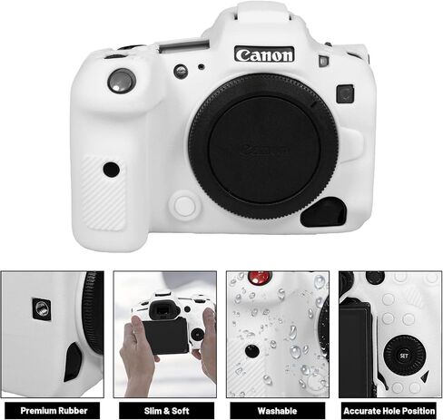 Easy Hood Camera Case for Canon EOS R5C Mirrorless Camera, Anti-Scratch Soft Silicone Rubber Case Protective Body Housing Protector Skin Cover-Black in Kuwait
