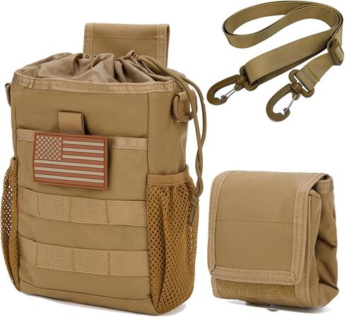 Molle Dump Pouch Foldable Mag Dump Pouch Magazine Utility Roll Up Waist Bag with Shoulder Strap and Patch in Saudi Arabia