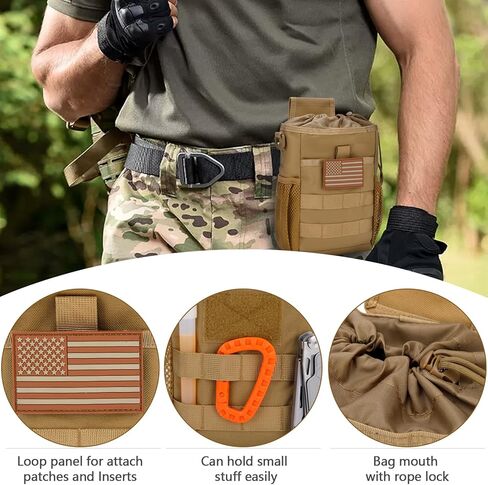 Molle Dump Pouch Foldable Mag Dump Pouch Magazine Utility Roll Up Waist Bag with Shoulder Strap and Patch in Saudi Arabia