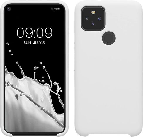 kwmobile Case Compatible with Google Pixel 5 Case - TPU Silicone Phone Cover with Soft Finish - White Matte in Saudi Arabia