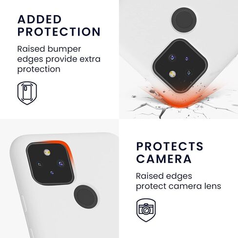 kwmobile Case Compatible with Google Pixel 5 Case - TPU Silicone Phone Cover with Soft Finish - White Matte in Saudi Arabia