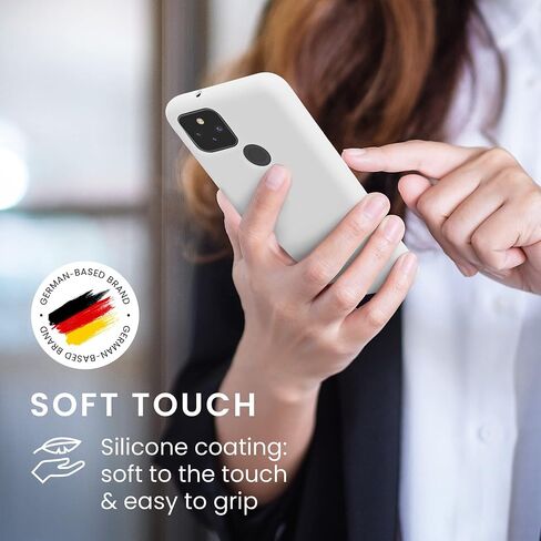 kwmobile Case Compatible with Google Pixel 5 Case - TPU Silicone Phone Cover with Soft Finish - White Matte in Saudi Arabia