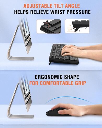 مجموعة لوحة مفاتيح وماوس لاسلكية، ماوس لوحة مفاتيح USB صامت كامل الحجم من EDJO، عمر بطارية طويل، خالي من التأخر، ماوس لوحة مفاتيح لاسلكي 2.4 جيجا هرتز للكمبيوتر والكمبيوتر المحمول والكمبيوتر الشخصي ونظام التشغيل Windows ونظام التشغيل Chrome in Kuwait