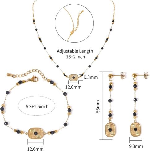 Natural Lapis Lazuli Jewelry Set for Women Bohemian Lapis Lazuli Necklace Earrings Bracelet Genuine Boho Lapis Lazuli Jewelry Birthday Gift for Girlfriend Wife in Saudi Arabia