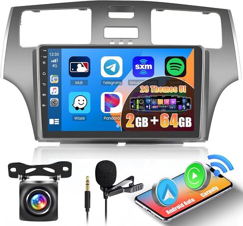 2+64 جيجابايت Inefala لسيارة Lexus ES 300 330 2001-2006 طقم ستيريو للسيارة Android 13 مع CarPlay Android Auto، شاشة لمس 9 بوصة مع WiFi FM/RDS GPS BT SWC USB كاميرا احتياطية MIC in Saudi Arabia