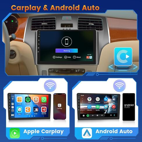 2+64 جيجابايت Inefala لسيارة Lexus ES 300 330 2001-2006 طقم ستيريو للسيارة Android 13 مع CarPlay Android Auto، شاشة لمس 9 بوصة مع WiFi FM/RDS GPS BT SWC USB كاميرا احتياطية MIC in Saudi Arabia