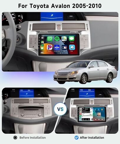 8 CORE 4G+64G Car Radio Stereo for Toyota Avalon 2006-2010 with Wireless CarPlay Android Auto, 9 Inch 1280 * 720P IPS Touch Screen Head Unit Android 13 GPS WiFi Bluetooth 32-Band DSP SWC HD Camera in Saudi Arabia