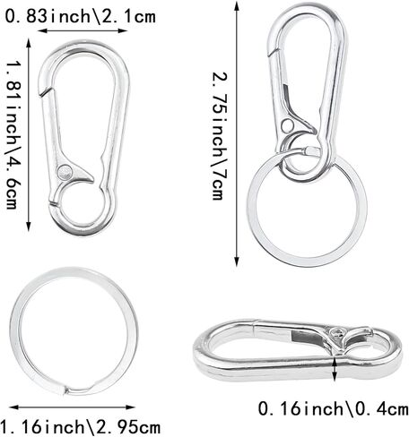 4 قطع من مشبك علامة الكلب، مشابك سريعة لعلامة الكلب من الفولاذ المقاوم للصدأ، علامة اسم الكلب الشخصية عالية التحمل، مشبك سريع للكلاب، علامات معرف الكلب لطوق الحيوانات الأليفة وملحقات حلقة المفاتيح in Kuwait