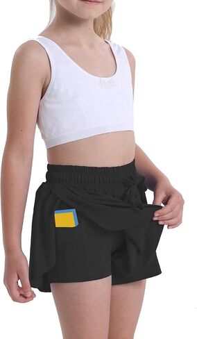 3 Pack Butterfly Flowy Shorts Skirts for Girls Tennis Cheer Stuff Athletic Preppy Running Sports Skirt for Teen Girls in Kuwait