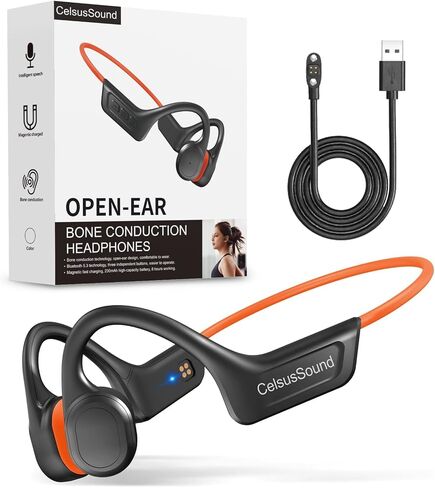 CelsusSound Bone Conduction Headphones,Upgraded IPX7 Waterproof Wireless Earbuds,Open Ear Headphones Bluetooth 5.3 with Mic,10H Playtime for Running,Cycling,Hiking,Gym,Workout(Gray) in Saudi Arabia