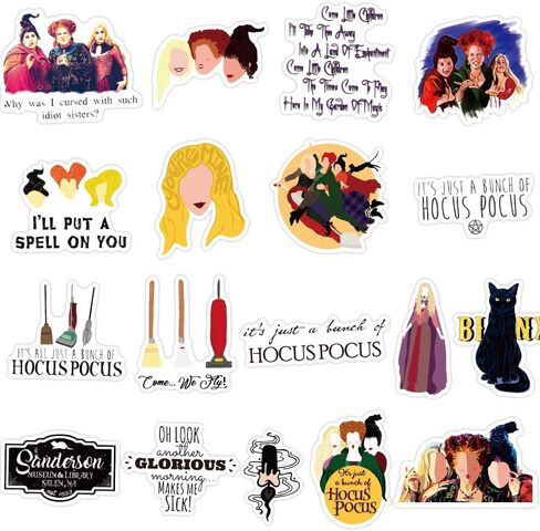 50 قطعة من ملصقات الهالوين الساحرة القديمة Hag Hocus Pocus لزجاجة المياه وكوب الكمبيوتر المحمول والجيتار والدراجة النارية والدراجة النارية وصندوق الأمتعة من الفينيل المقاوم للماء ورق جرافيتي XQX in Kuwait