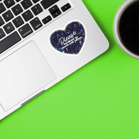6 PCS Sensory Stickers Dark Blue Heart Cute Vinyl Waterproof Stickers for Laptop Computer Water Bottle Gifts for Romantic Please Hesitate to Reach Out to Me Decals in Saudi Arabia