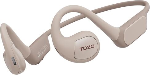 TOZO OpenReal Open Ear Headphones Bluetooth 5.3 Air Conduction Wireless Headphones Sport Earbuds with Premium Sound, Dual-Mic Call Noise Reduction Earphones with Hair Band for Running Champagne in Saudi Arabia