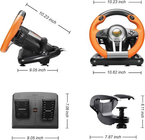عجلة سباق PXN V3II - عجلة قيادة للألعاب للكمبيوتر الشخصي، عجلة قيادة 180 درجة Volante PC Universal Usb Car Racing مع دواسة لأجهزة PS4، PC، PS3 (أزرق) in Kuwait