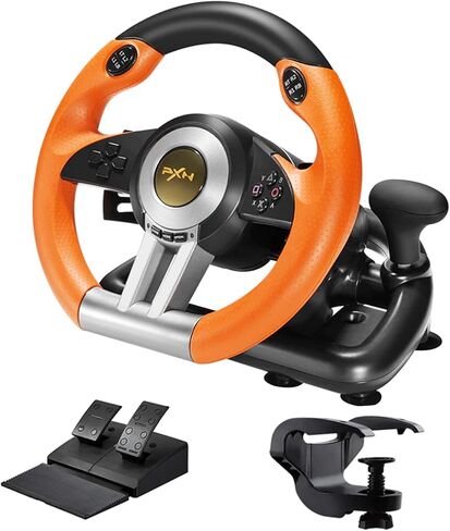 عجلة سباق PXN V3II - عجلة قيادة للألعاب للكمبيوتر الشخصي، عجلة قيادة 180 درجة Volante PC Universal Usb Car Racing مع دواسة لأجهزة PS4، PC، PS3 (أزرق) in Kuwait