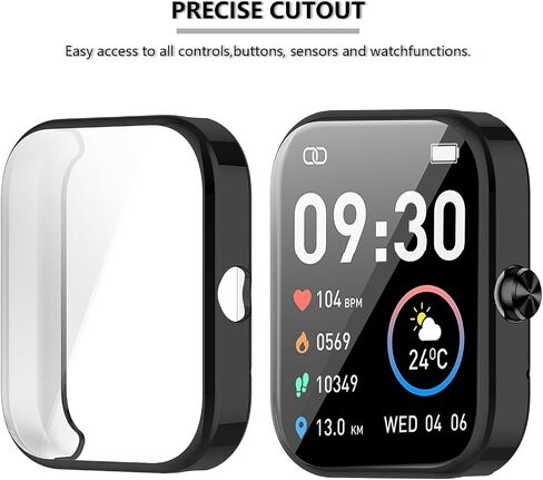 [2 Pack] Screen Protector Compatible with QONBINK L70, ganopterygon L70, Jacoosa L70 Case, Soft TPU Plated Case All-Around Protective Screen Full Cover Bumper Compatible for L70 Smart Watch in Saudi Arabia