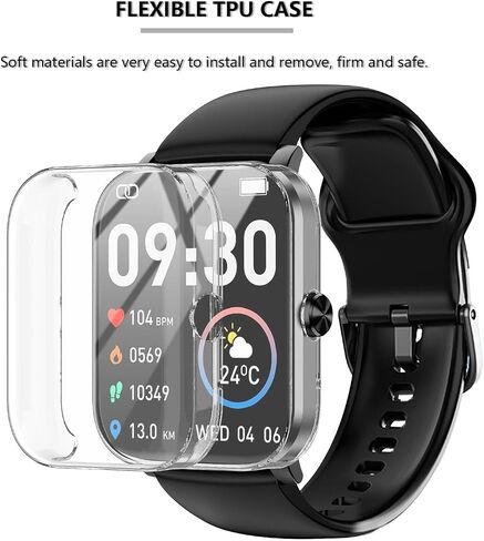 [2 Pack] Screen Protector Compatible with QONBINK L70, ganopterygon L70, Jacoosa L70 Case, Soft TPU Plated Case All-Around Protective Screen Full Cover Bumper Compatible for L70 Smart Watch in Saudi Arabia
