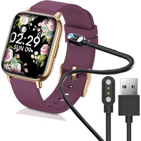 Compatible with NAIXUES Smart Watches Charger, Lamshaw Replacement Magnetic USB Charging Cable Compatible with NAIXUES DK09 1.69" Smart Watch (Black)