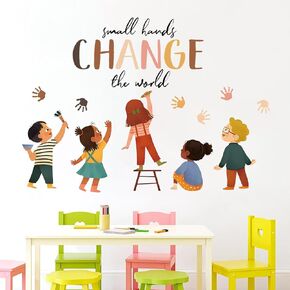 We Rise by Lifting Others Wall Stickers, Inspirational Quotes Wall Decals, Kids Room Classroom Daycare Playroom Library Wall Decor