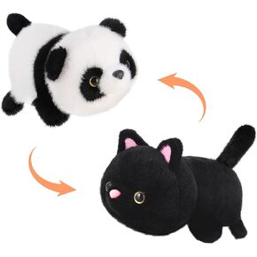 Red Panda and Panda Stuffed Animal,2 in 1 Panda Plush 8.7in Cute Sensory Fidget Stuffed Animals Soft Red Panda Pillow Toy for Kids Adults Girls Boys